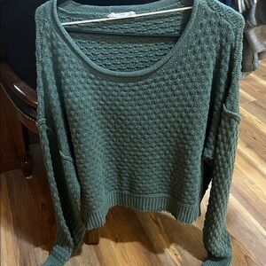 Double Zero Forest Green Textured Sweater